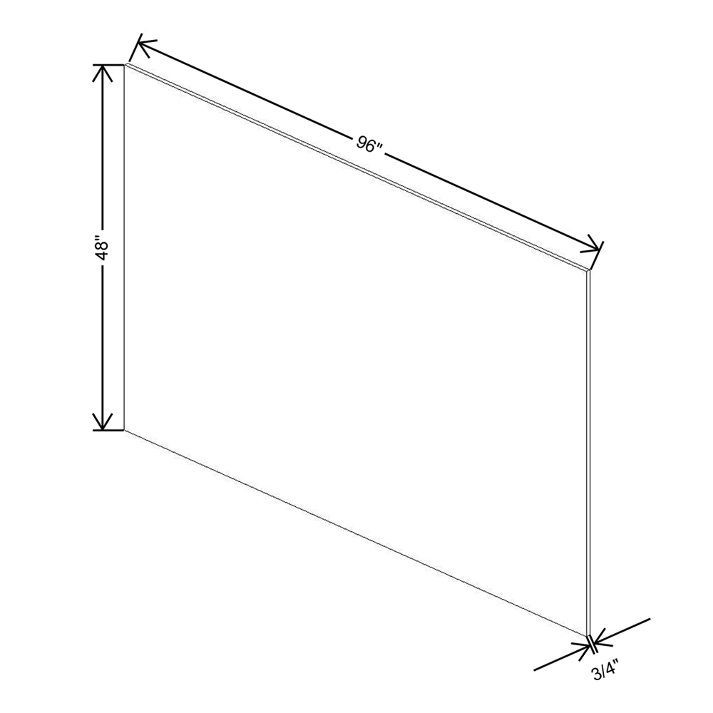 Fabuwood Illume Catalina Bianco Gloss 3/4" W x 108" H x 48" D MDF Panel