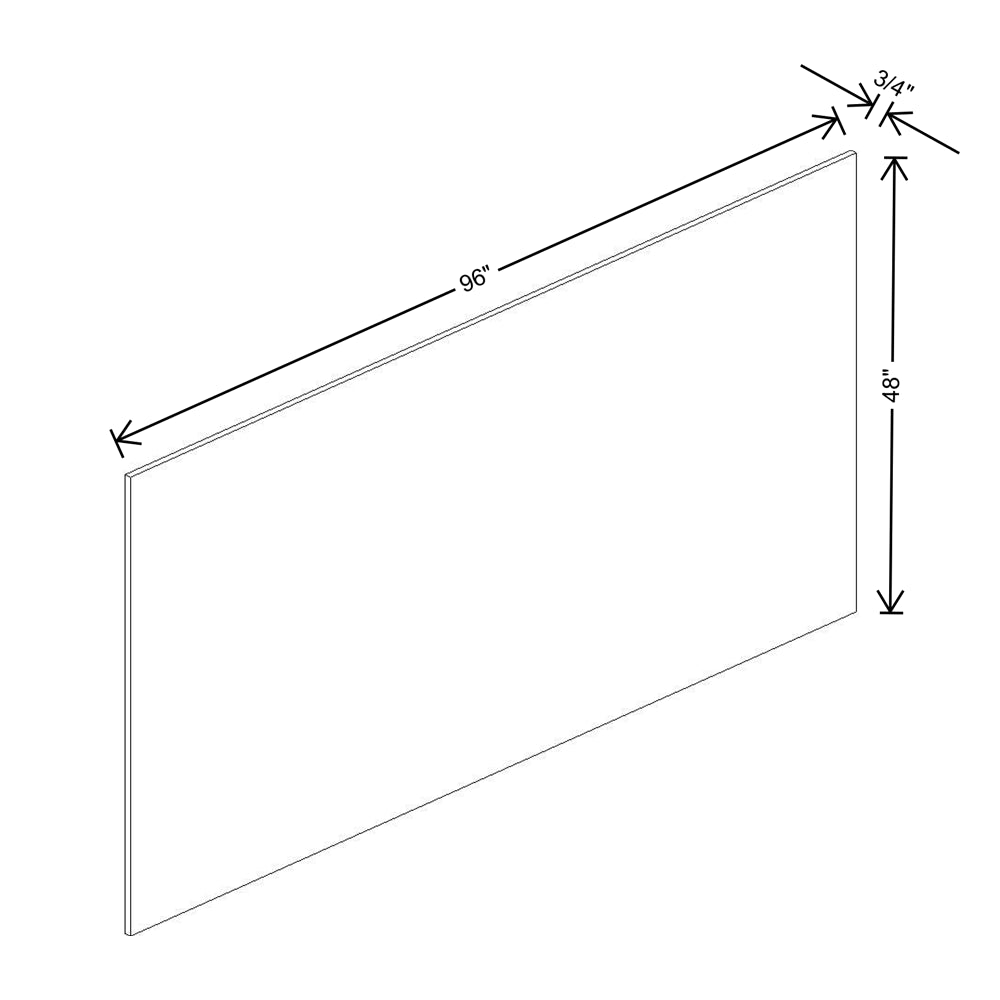 Fabuwood Illume Catalina Bianco Gloss 96" W X 48" H X 3/4" D Mdf Panel
