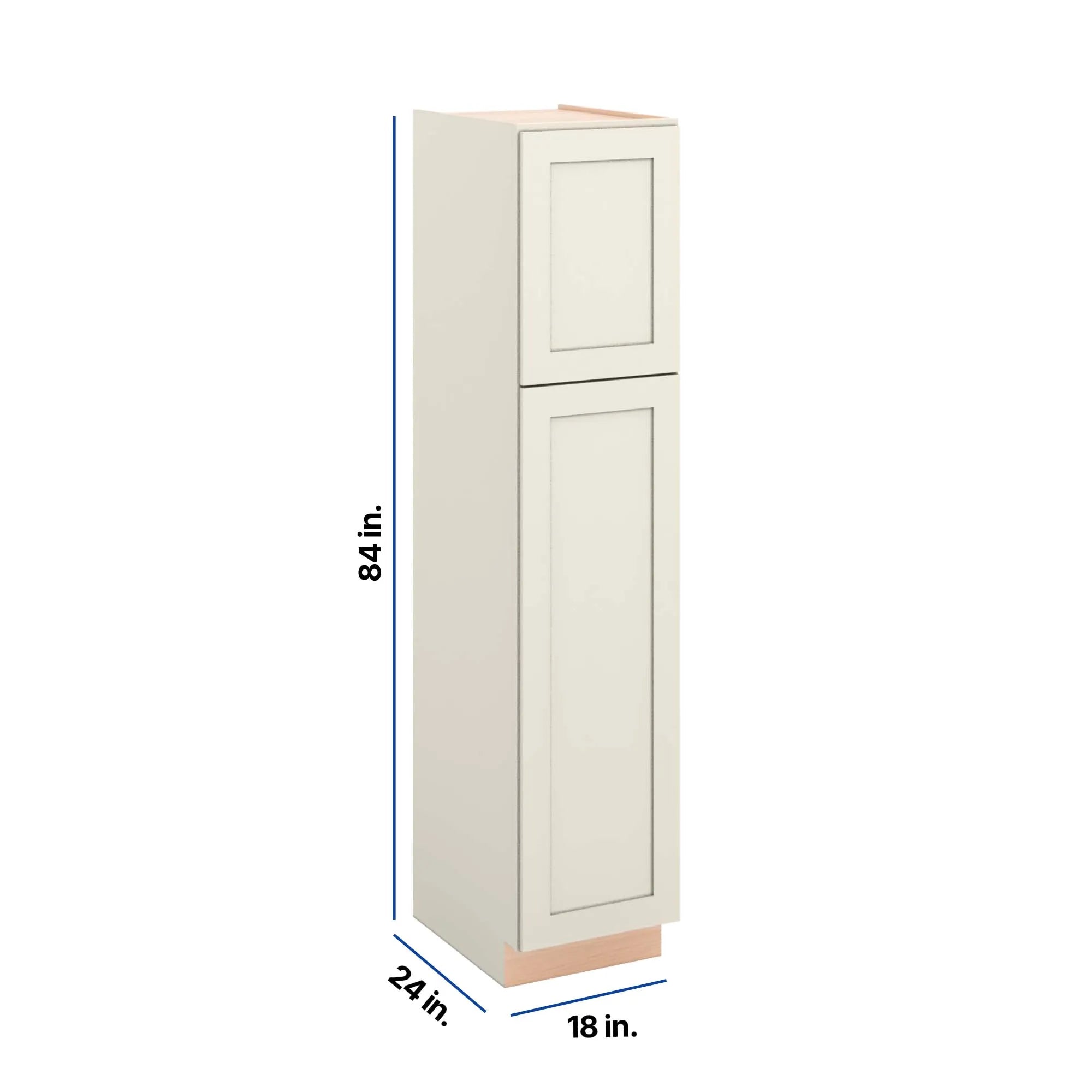 Modernform Cabinet Slim Dove White 18" W X 84" H X 24" D Tall Pantry Cabinet