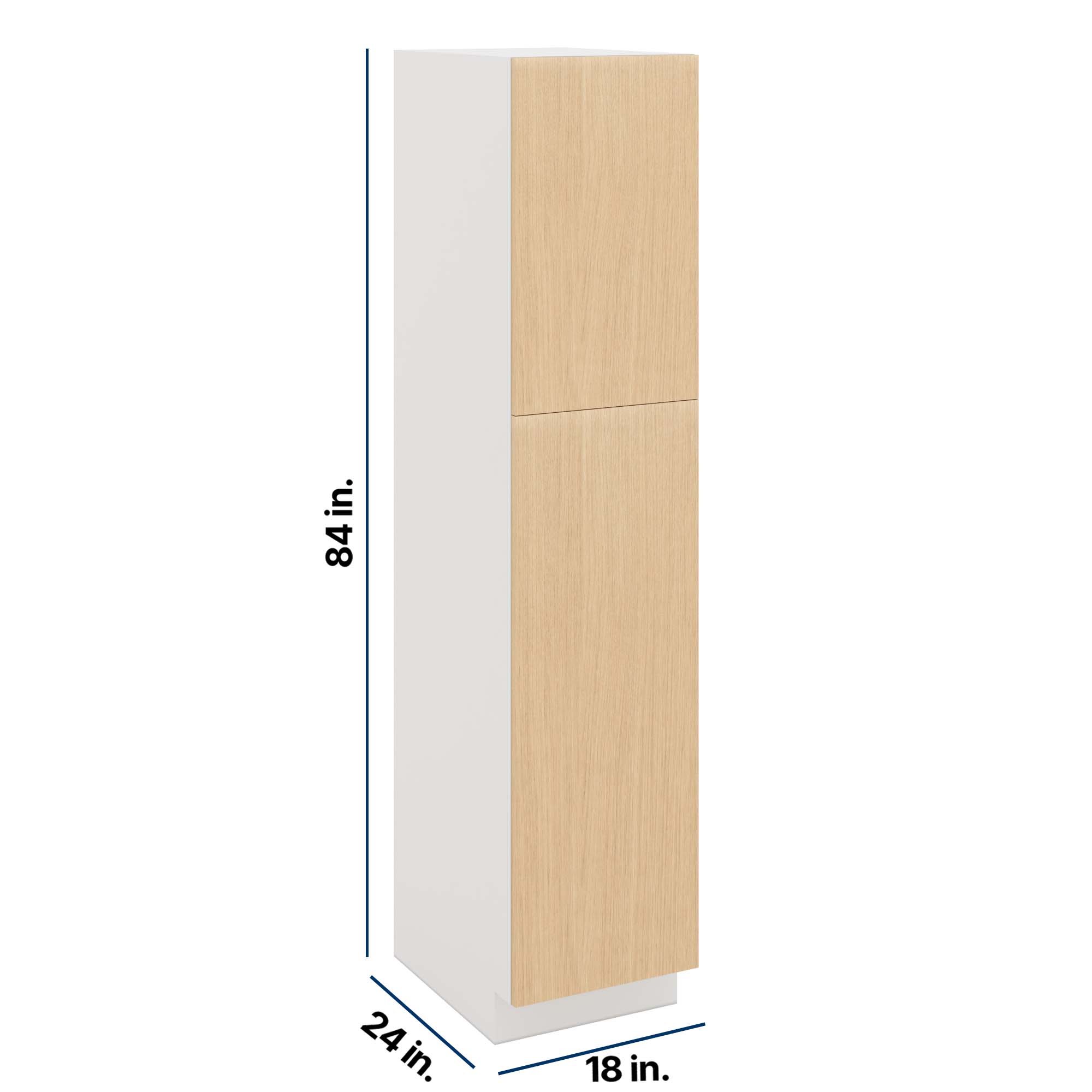 Modernform Cabinet Natural Oak 18" W X 84" H X 24" D Single Door Tall Pantry Cabinet