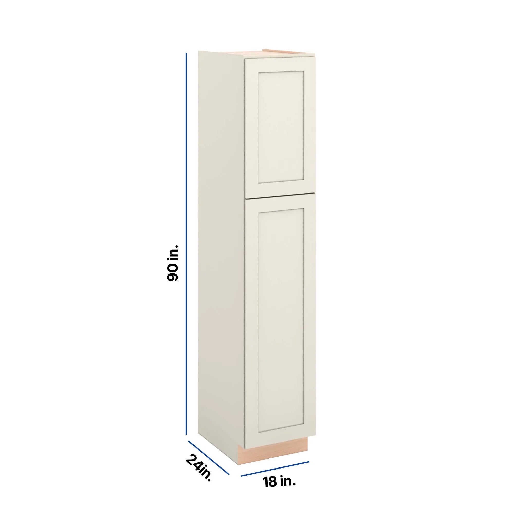 Modernform Cabinet Slim Dove White 18" W X 90" H X 24" D Tall Pantry Cabinet