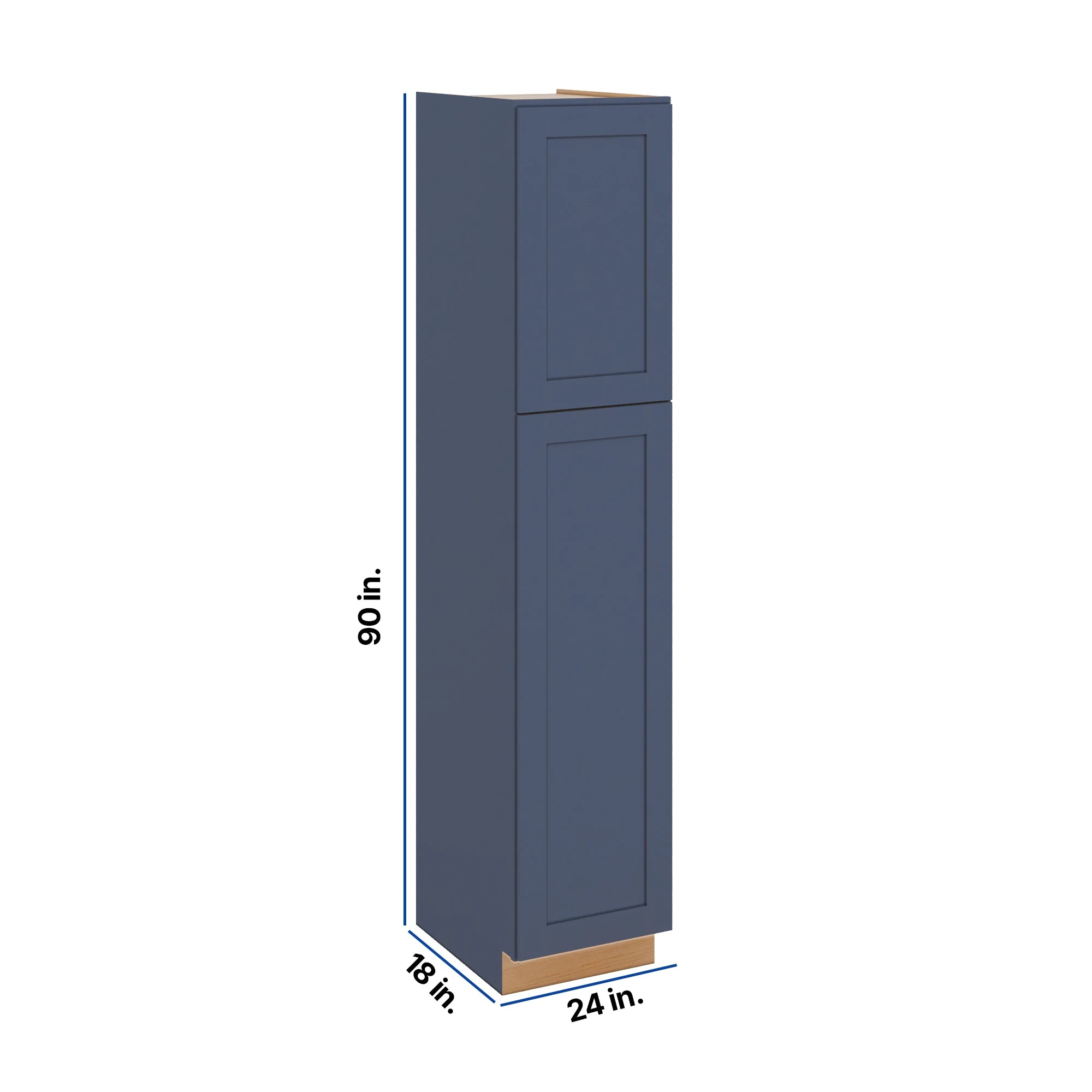 Modernform Cabinet Signature Blue 18" W X 90" H X 24" D Tall Pantry Cabinet