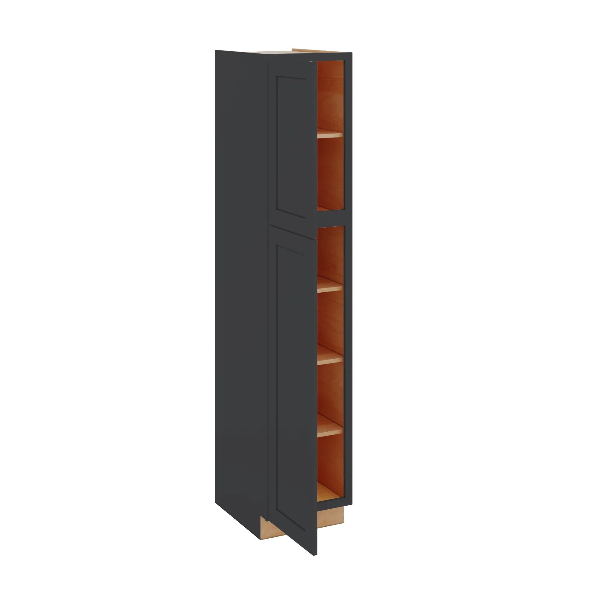 Modernform Cabinet Onyx Black Shaker 18" W X 90" H X 24" D Tall Pantry Cabinet