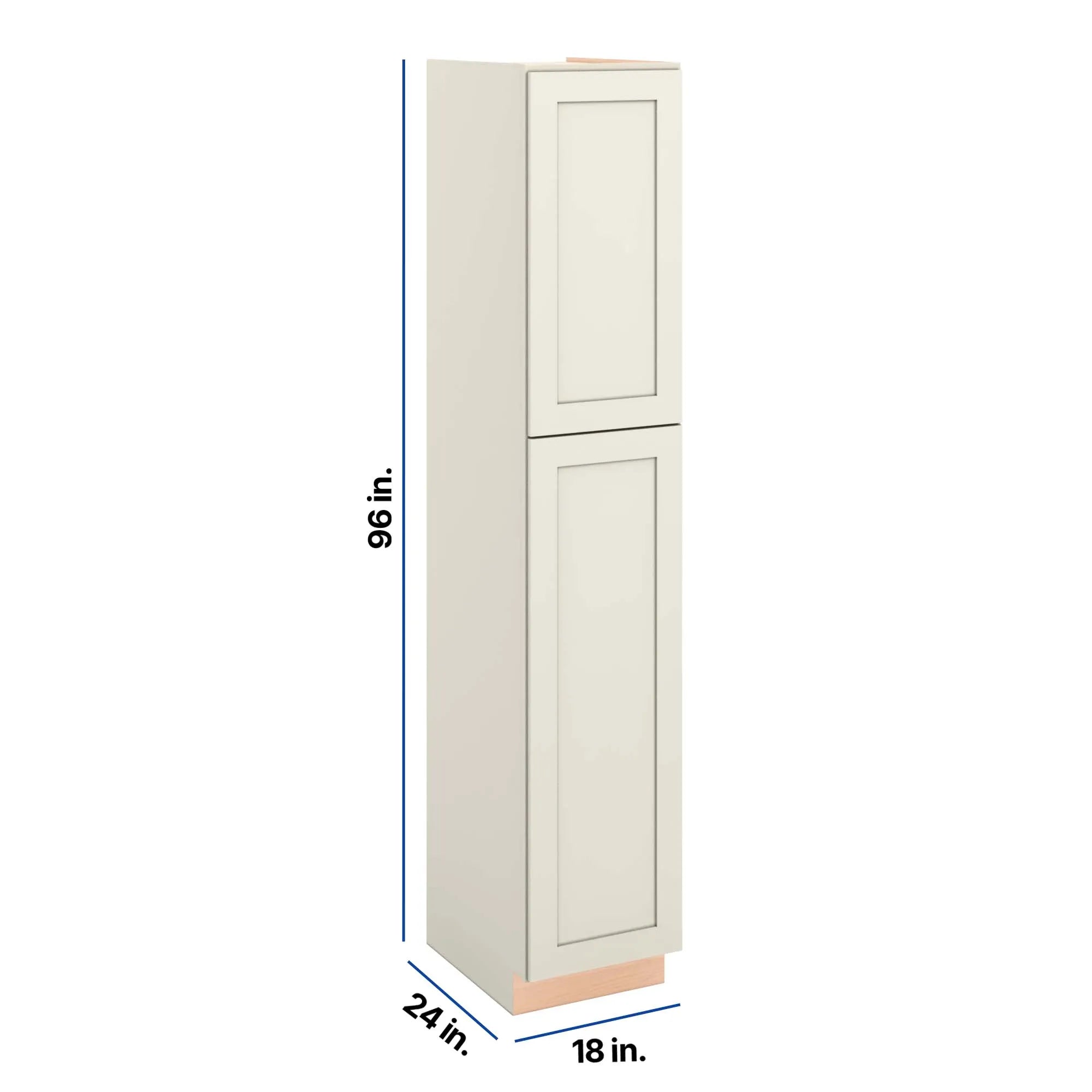 Modernform Cabinet Slim Dove White 18" W X 96" H X 24" D Tall Pantry Cabinet