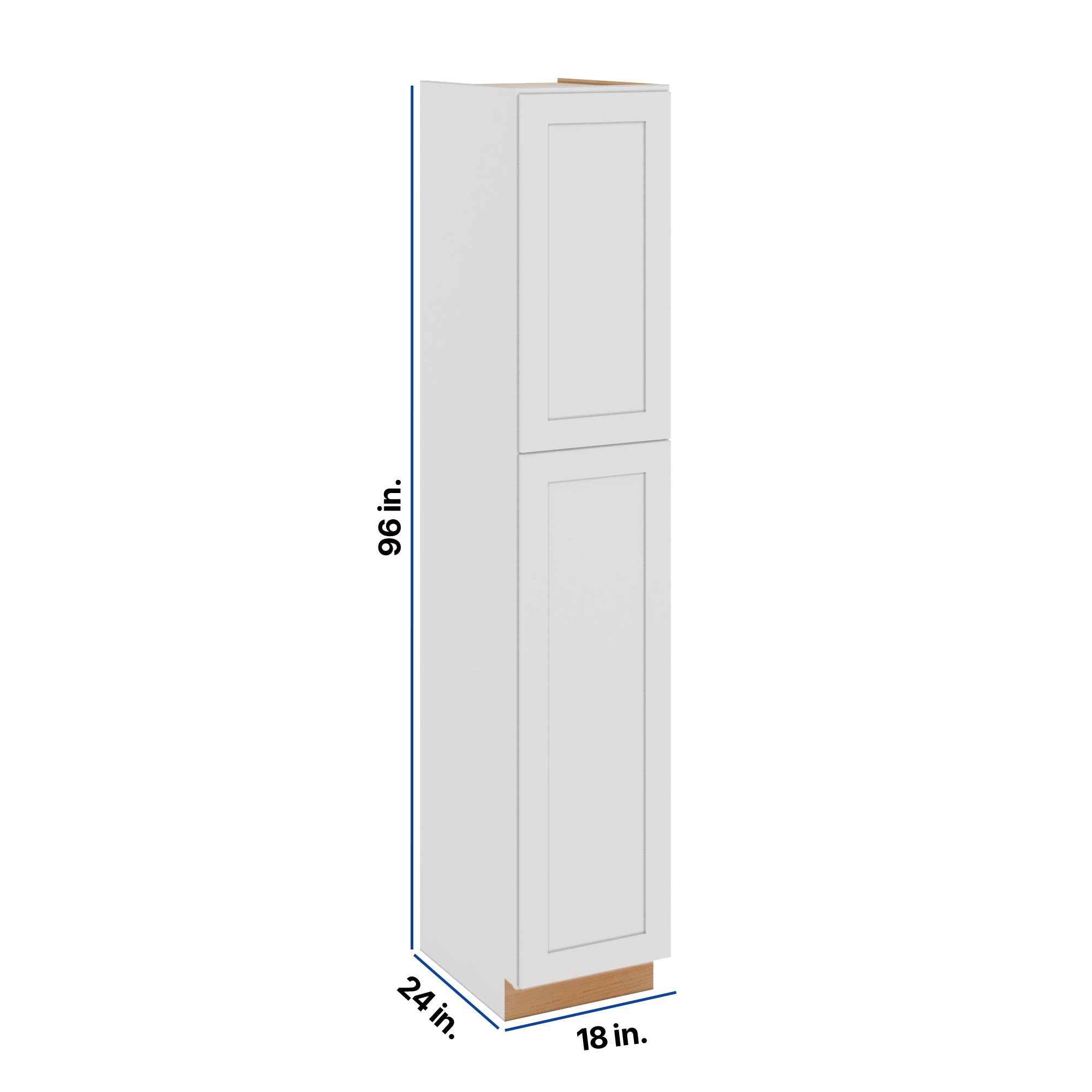 Modernform Cabinet White Shaker 18" W X 96" H X 24" D Tall Pantry Cabinet