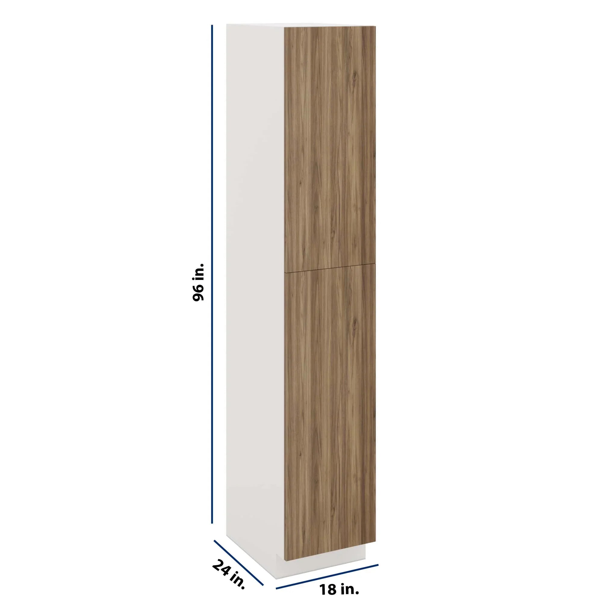 Modernform Cabinet Walnut 18" W X 96" H X 24" D Single Door Tall Pantry Cabinet