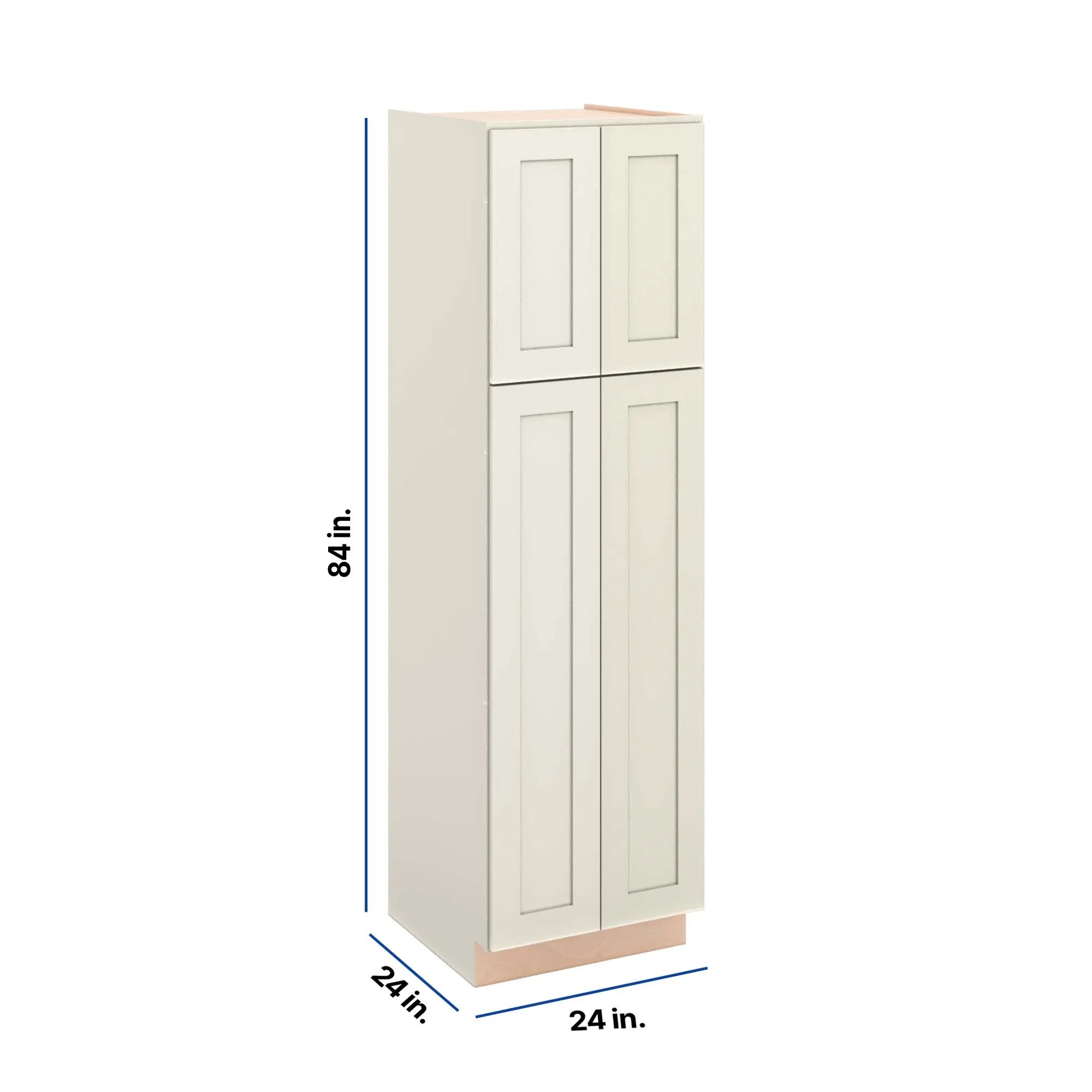 Modernform Cabinet Slim Dove White 24" W X 84" H X 24" D Tall Pantry Cabinet