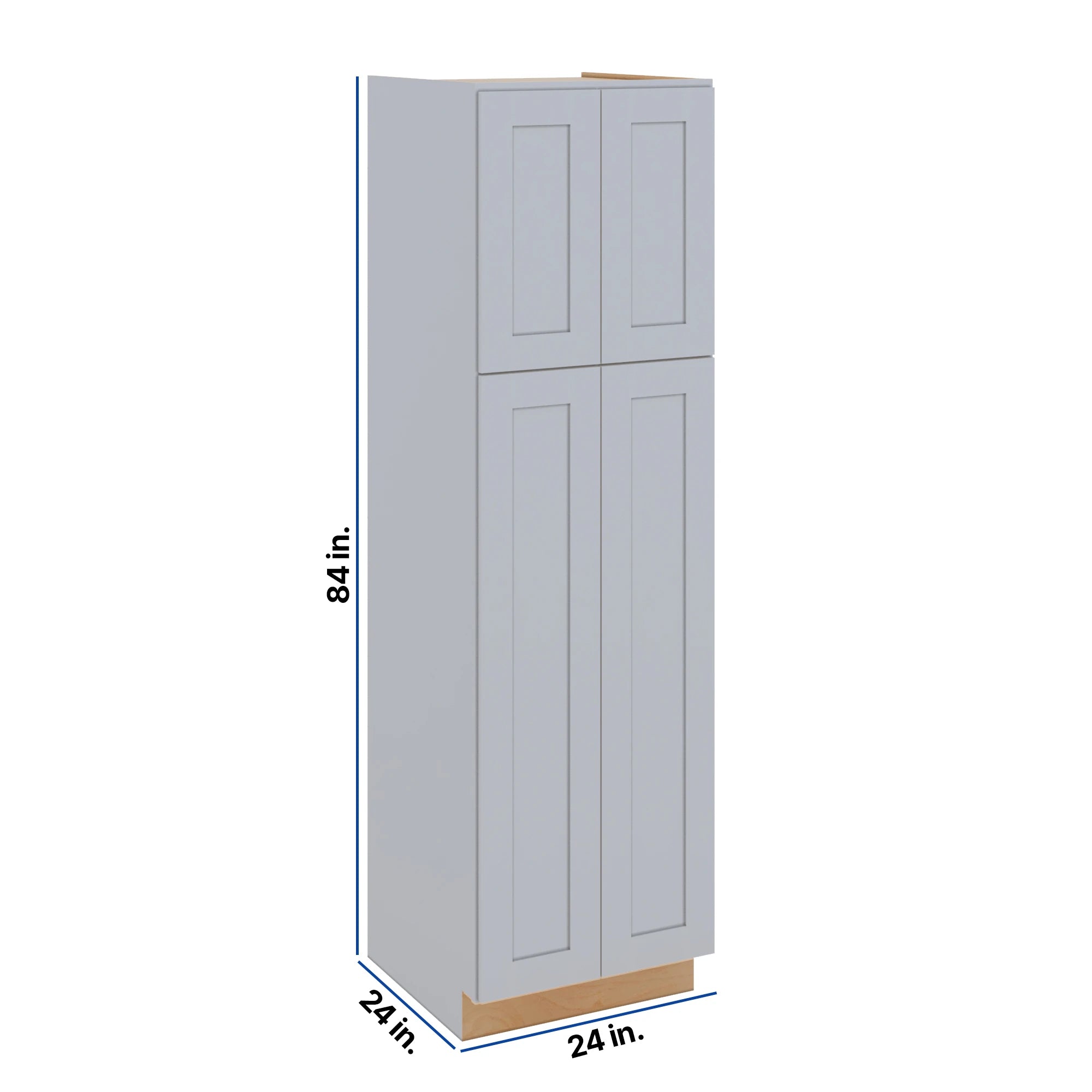 Modernform Cabinet Grey Shaker 24" W X 84" H X 24" D Tall Pantry Cabinet