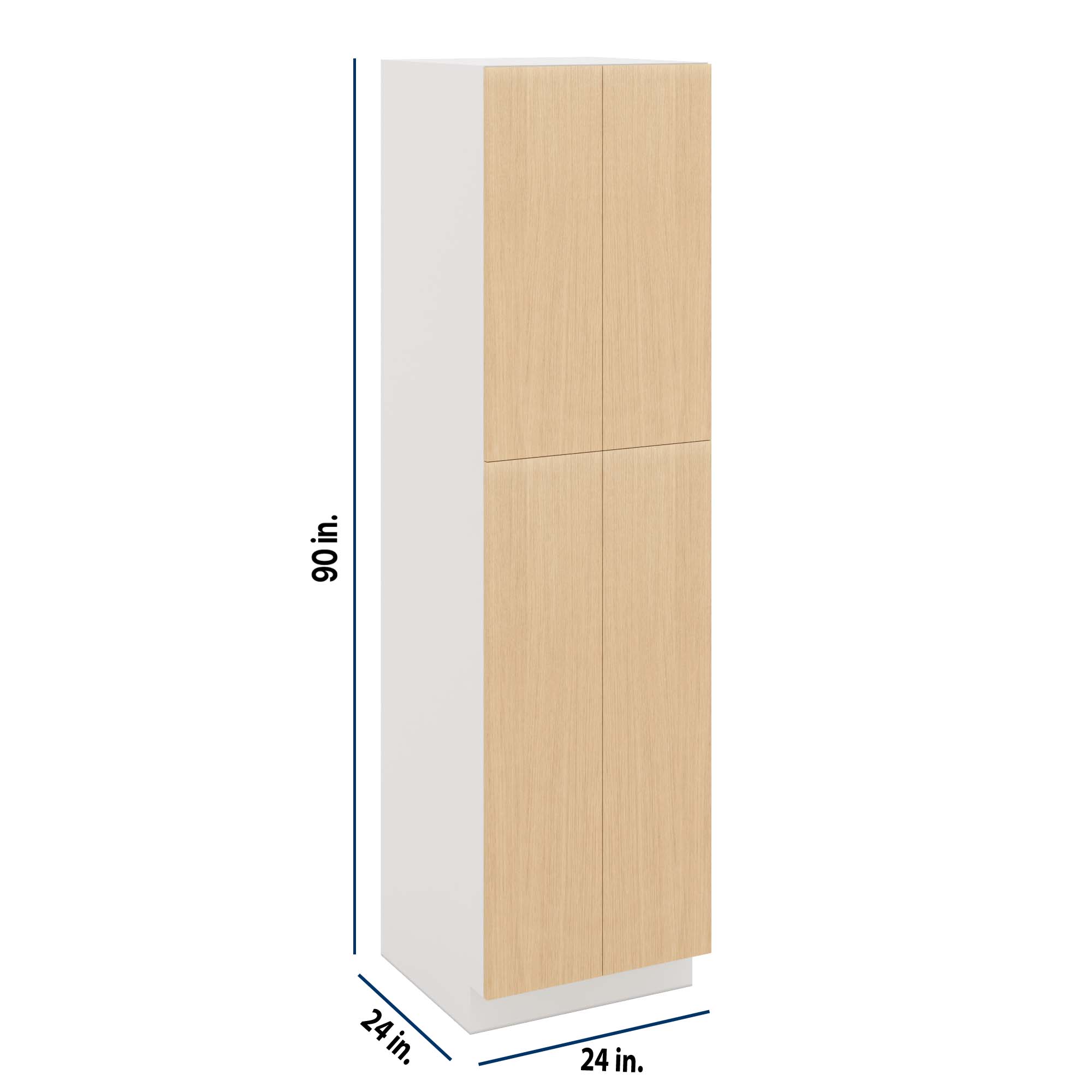 Modernform Cabinet Natural Oak 24" W X 90" H X 24" D Double Door Tall Pantry Cabinet