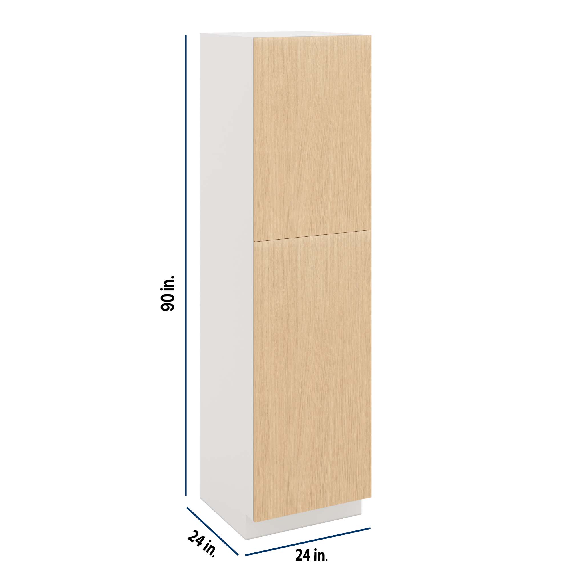 Modernform Cabinet Natural Oak 24" W X 90" H X 24" D Single Door Tall Pantry Cabinet