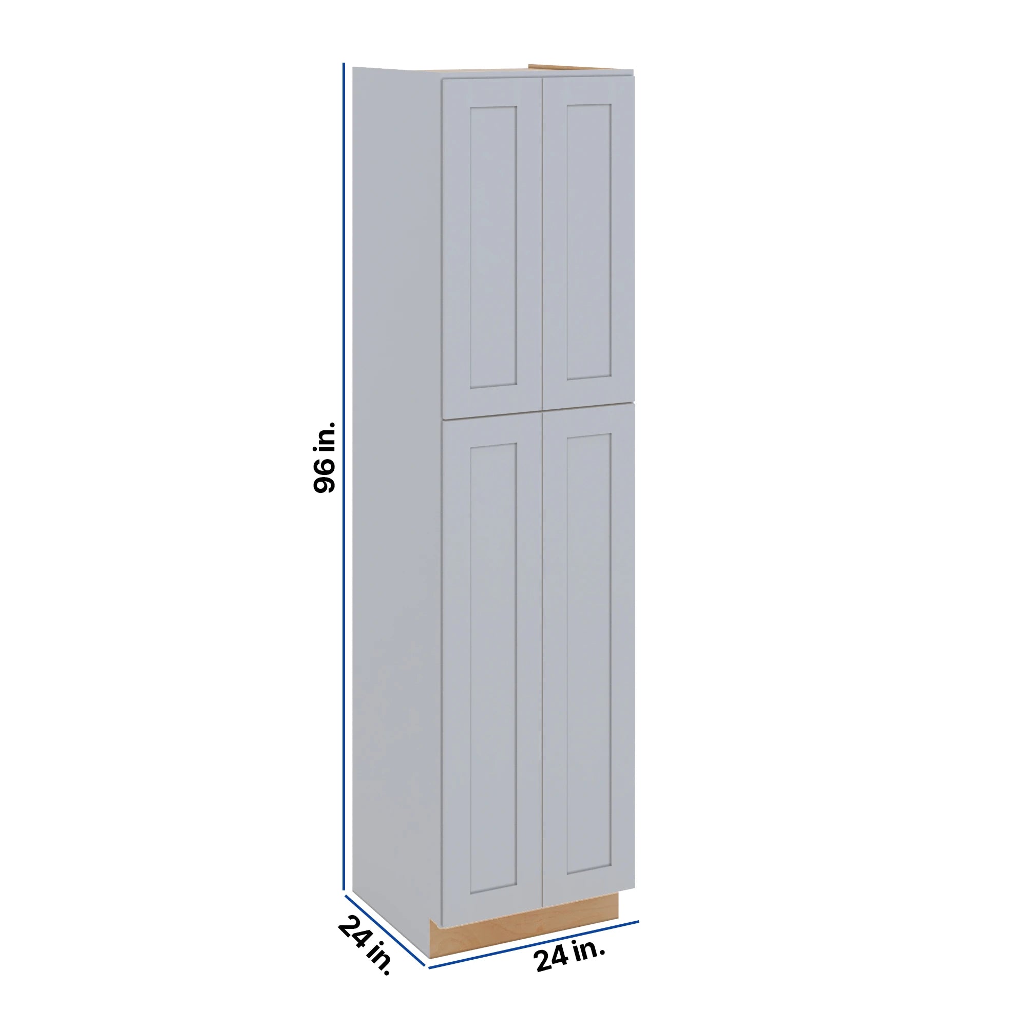 Modernform Cabinet Grey Shaker 24" W X 96" H X 24" D Tall Pantry Cabinet