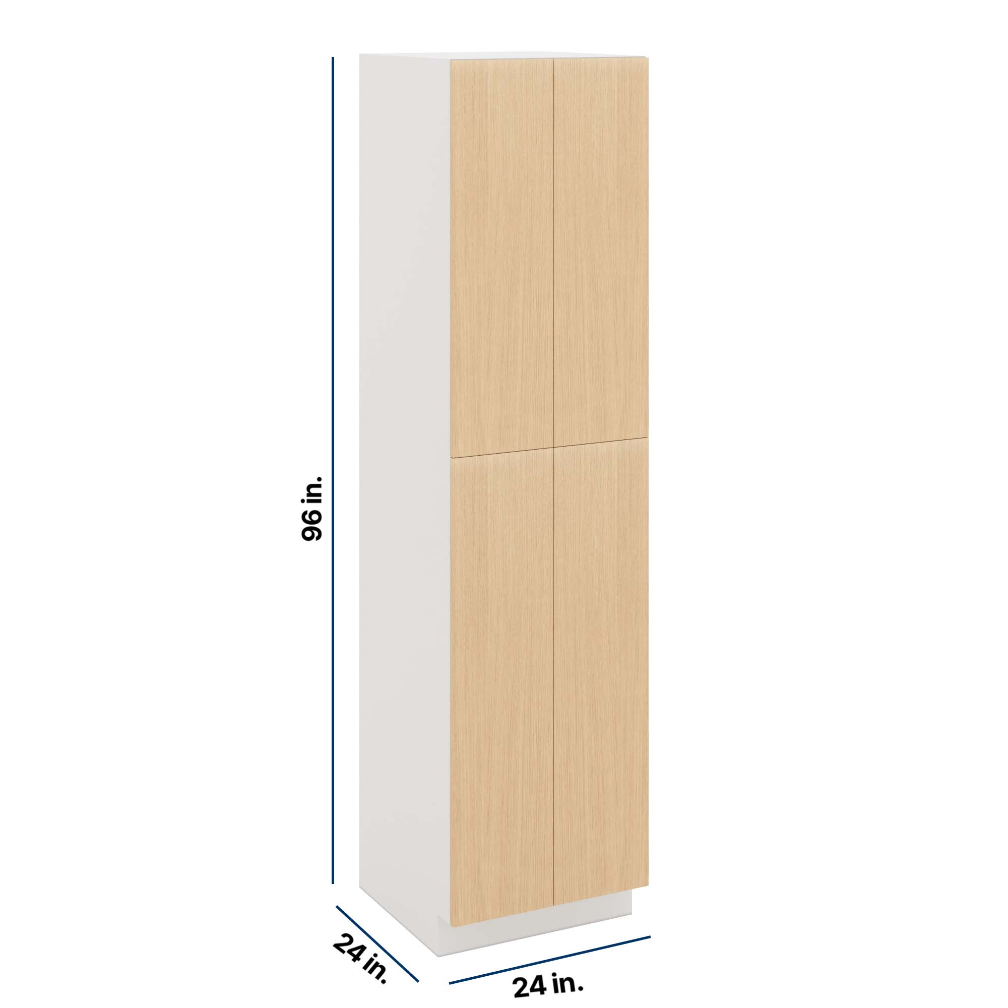 Modernform Cabinet Natural Oak 24" W X 96" H X 24" D Double Door Tall Pantry Cabinet