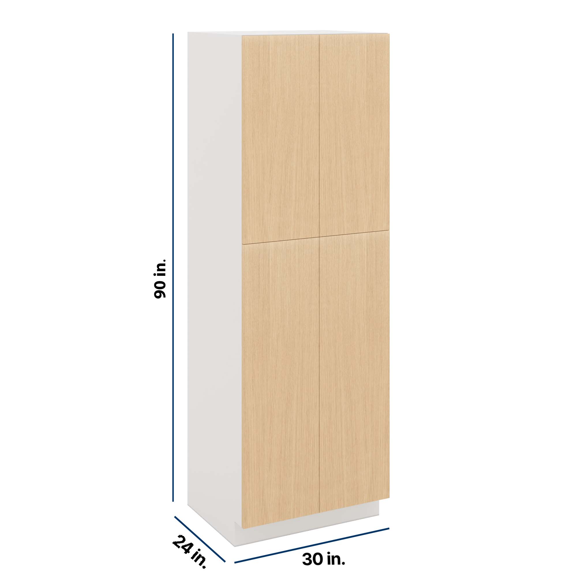 Modernform Cabinet Natural Oak 30" W X 90" H X 24" D Double Door Tall Pantry Cabinet