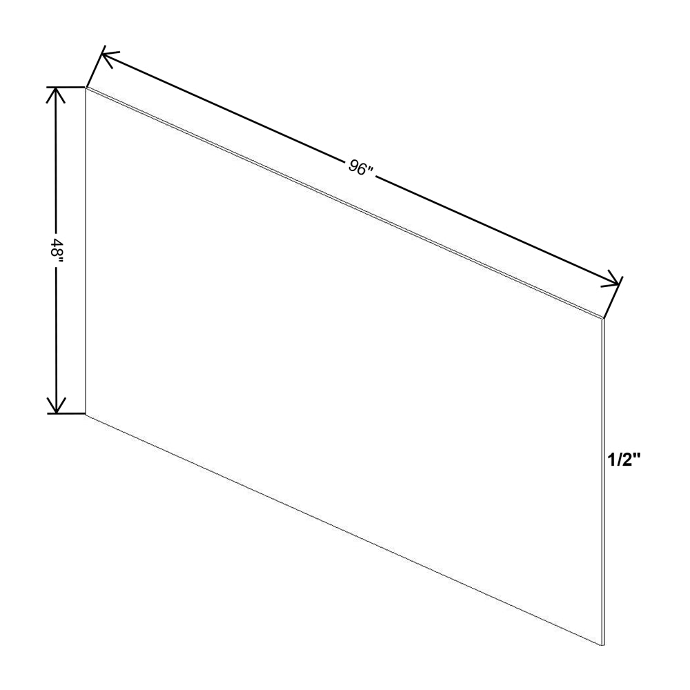 Cubitac Prestige Milan Latte 48"W X 96"H X 1/2 D Plywood Panel