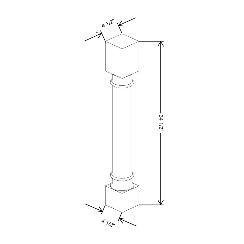 Cubitac Imperial Bergen Latte Fluted Post 36"