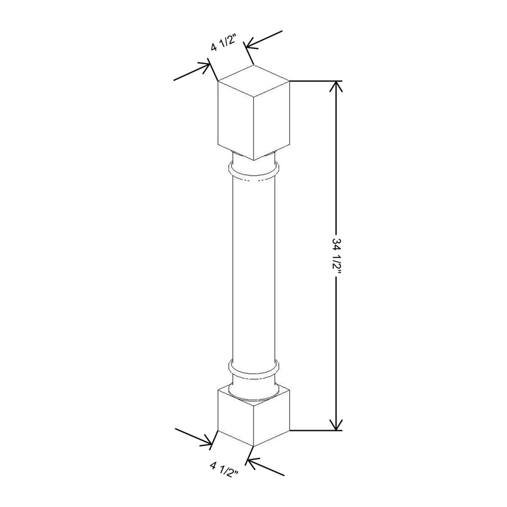 Cubitac Basic Ridgefield Latte 4 1/2" W X 4 1/2" D X 35 1/4" H Post