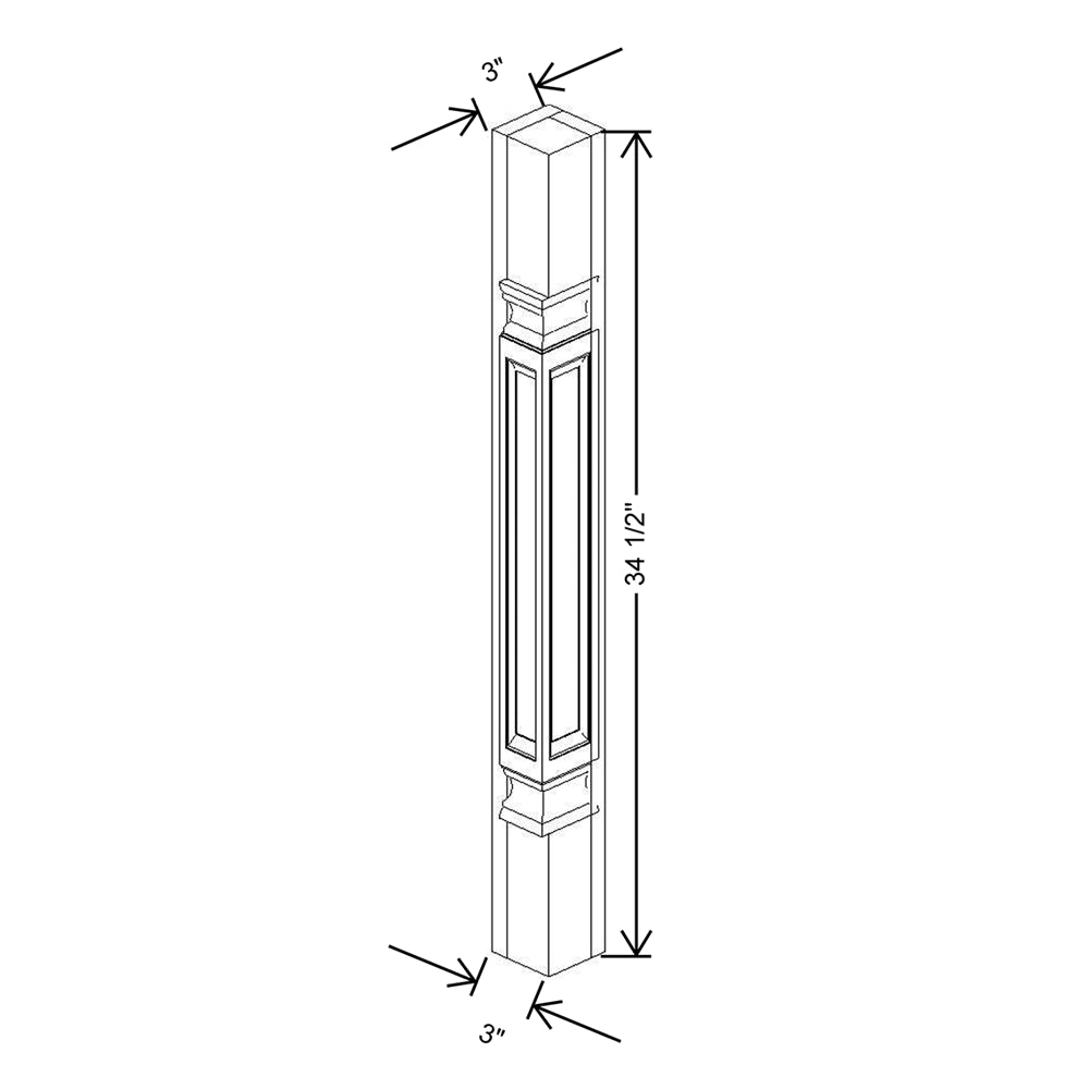 CNC Classic Versailles White 3" W X 34 1/2" H X 3" D Corner Post