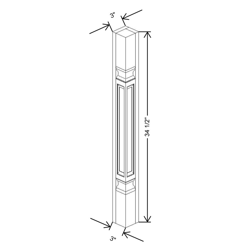 CNC Concord Elegant Smoky Grey 3" W X 34 1/2" H Corner Post Squan