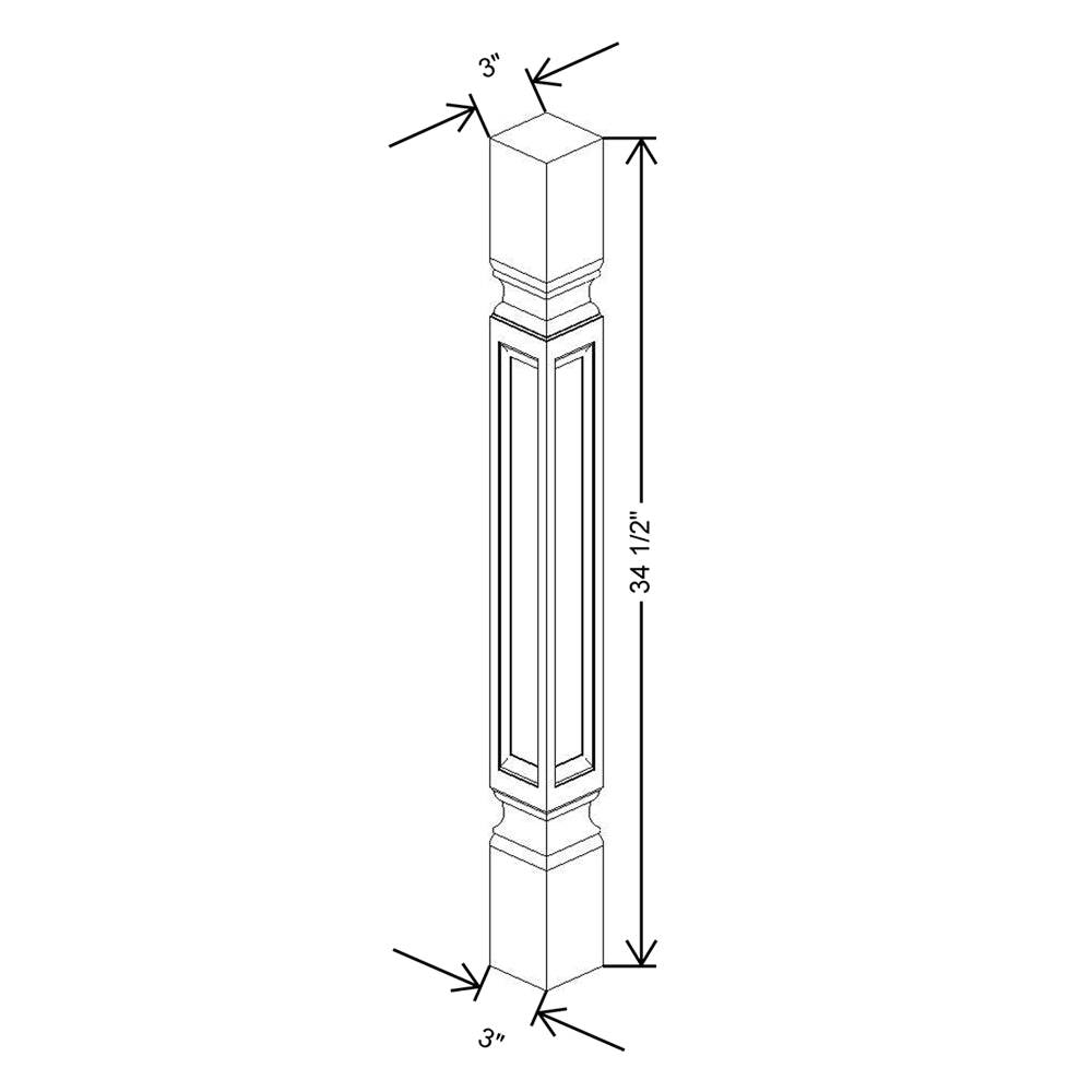 CNC Concord Sydney White 3" W X 34 1/2" H Post Square