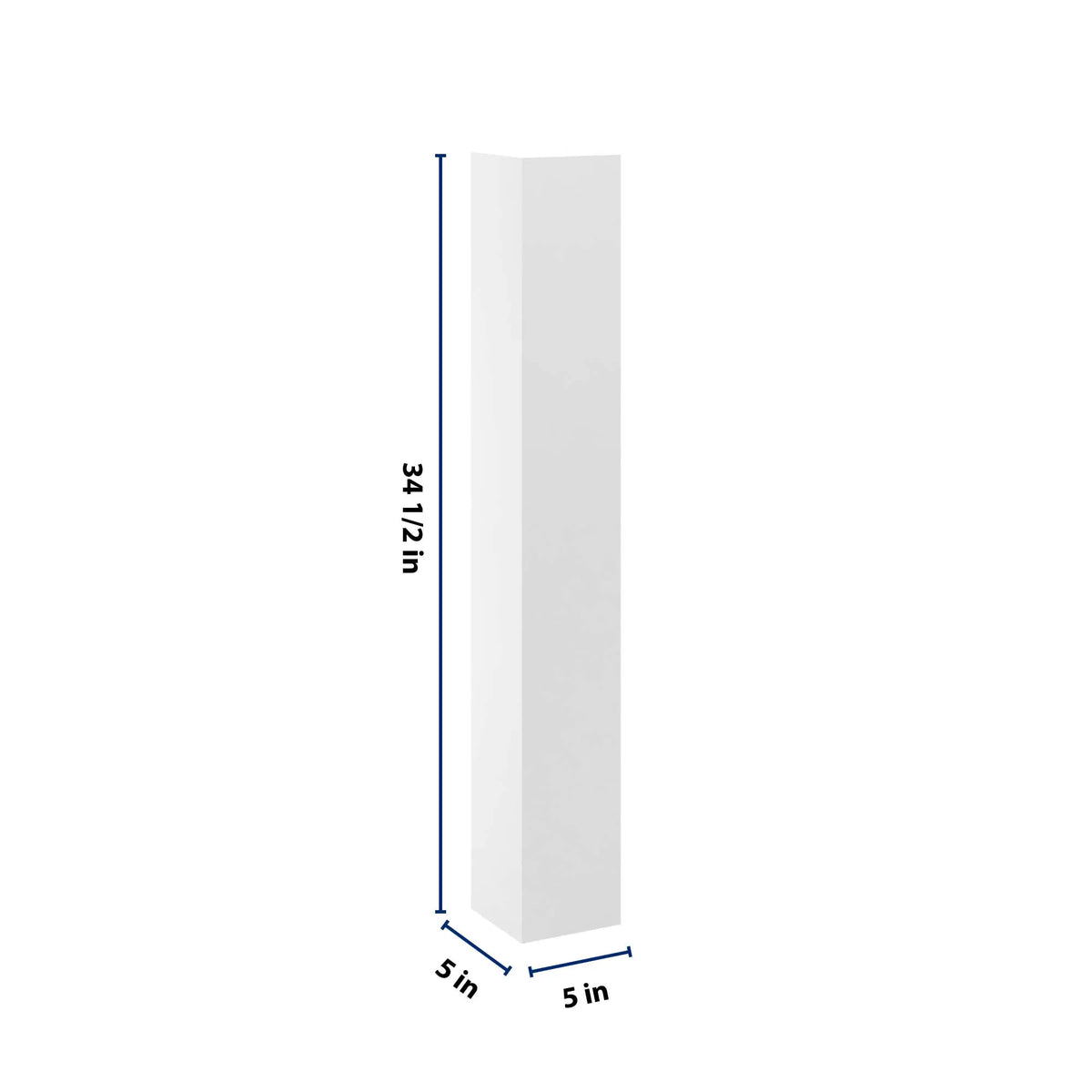 cnc luxor white 5 w x 34 1 2 h large post