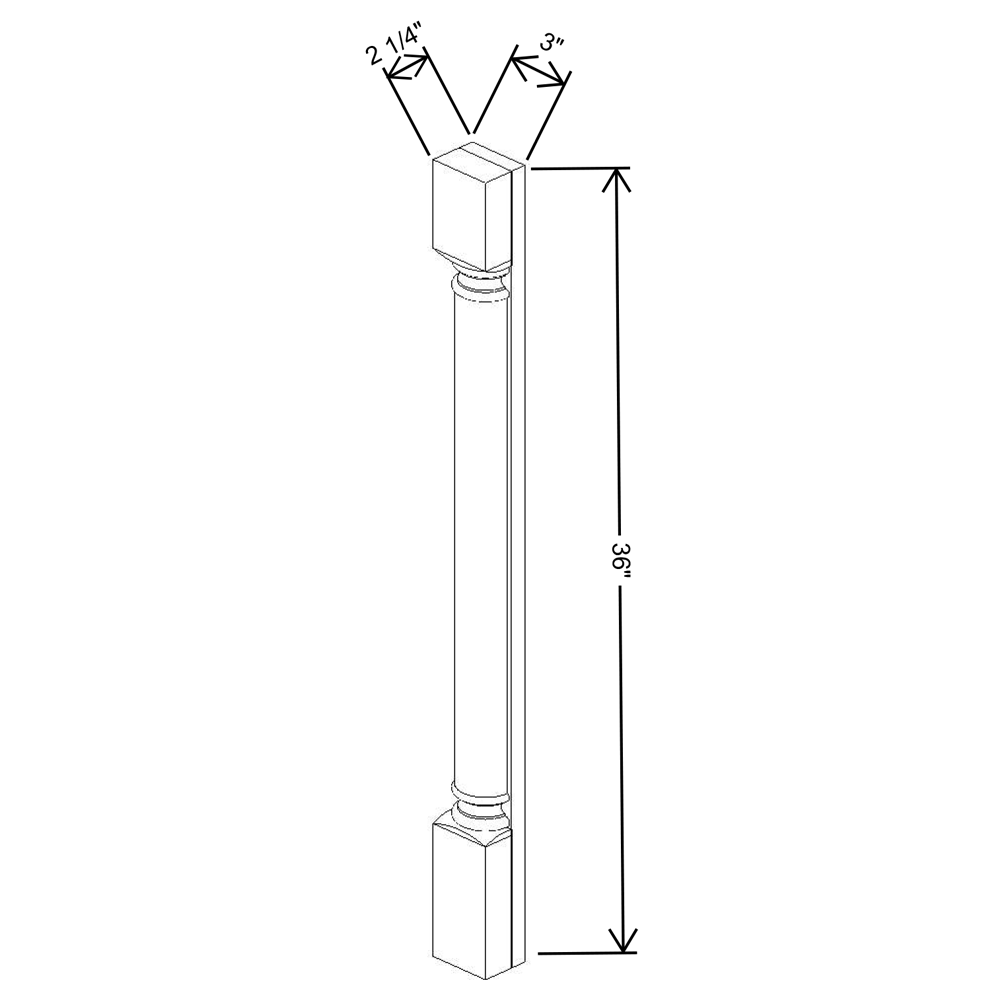 Fabuwood Allure Fusion Dove 03"W X 36"H Plain Pilaster