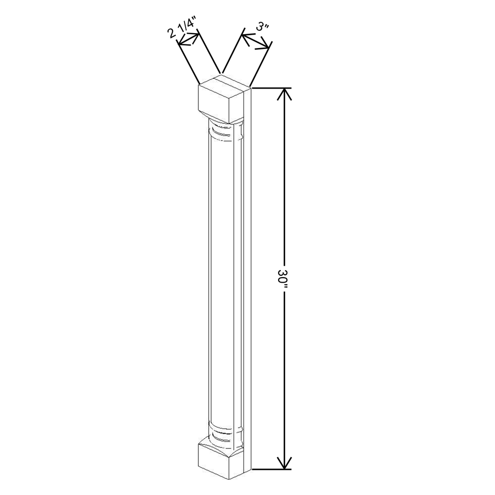 Fabuwood Allure Luna Kona 30"H Pilaster