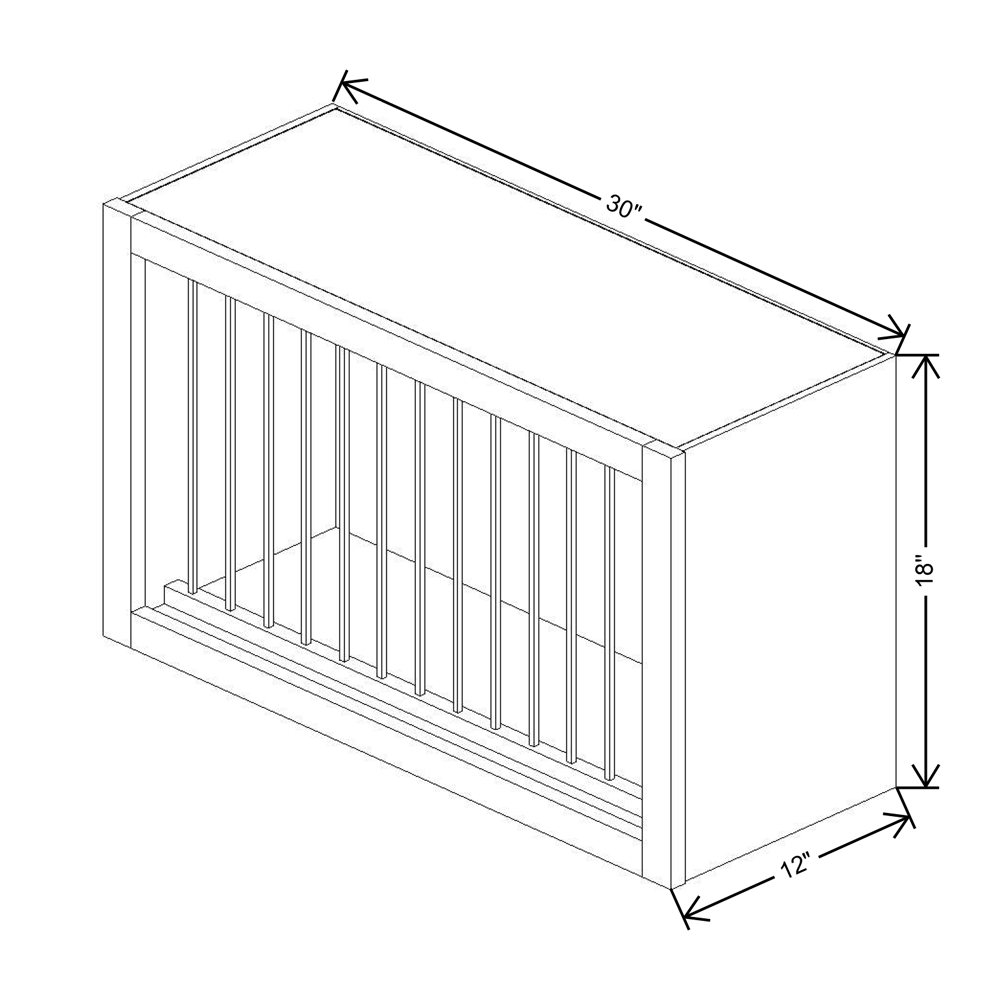 Cubitac Imperial Madison Dusk 30"W Plate Rack Cabinet