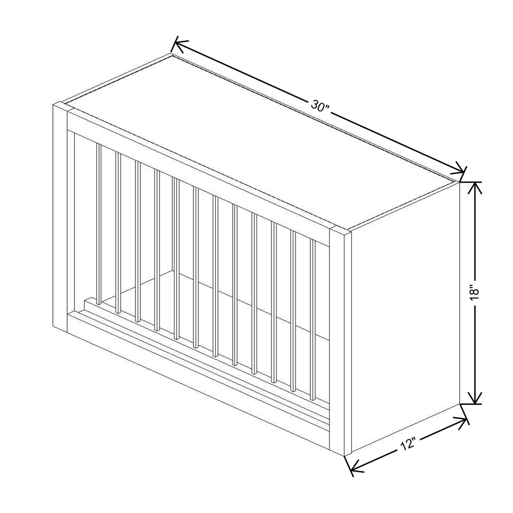 Cubitac Basic Oxford Latte 30"W X 18"H Plate Rack Cabinet