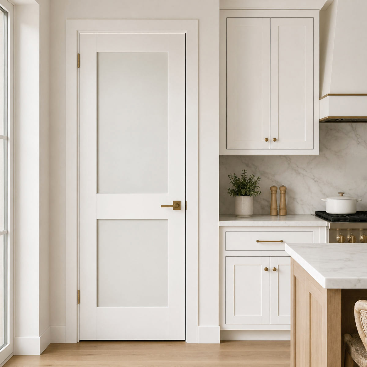 28 in x 80 in white 2 panel shaker solid core primed mdf prehung interior door