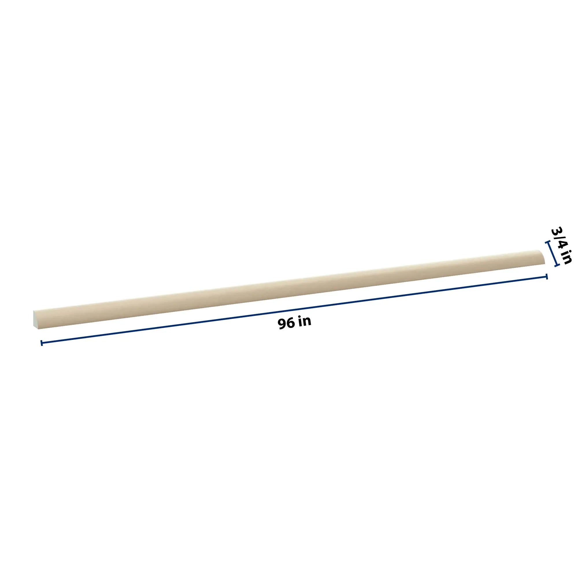 J&K Creme Glazed A7 96" W Quarter Round Molding