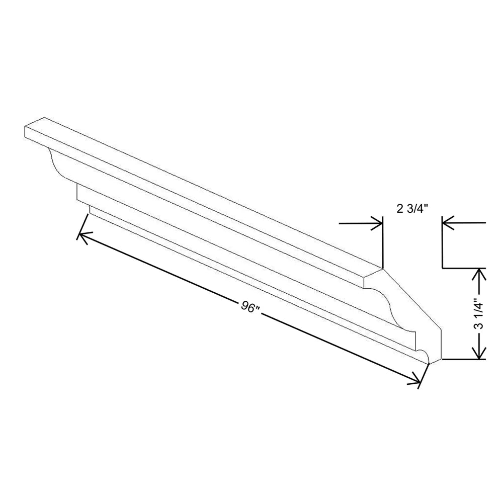 Kitchen Cabinet Distributors Shaker Designer White 5PC Royal Crown Molding