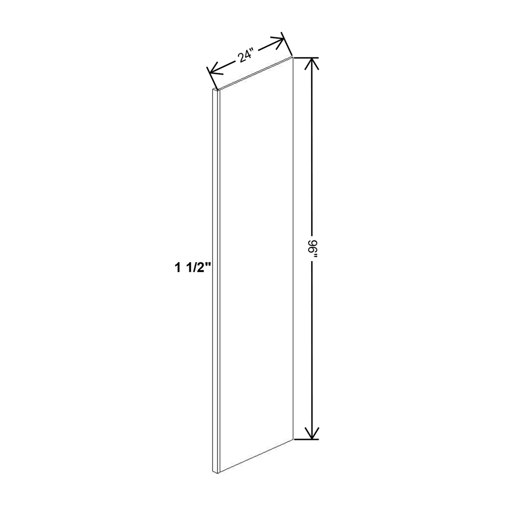 Wolf Classic Dartmouth 5-Piece Hazelnut Stain Finished Refrig Panel - 24"W X 96"H X 1 1/2"D Vinyl