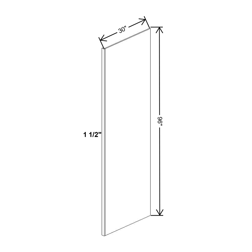 Wolf Classic Dartmouth 5-piece Biscayne Paint Finished Refrig Panel - 30"W X 96"H X 1 1/2"D Vinyl