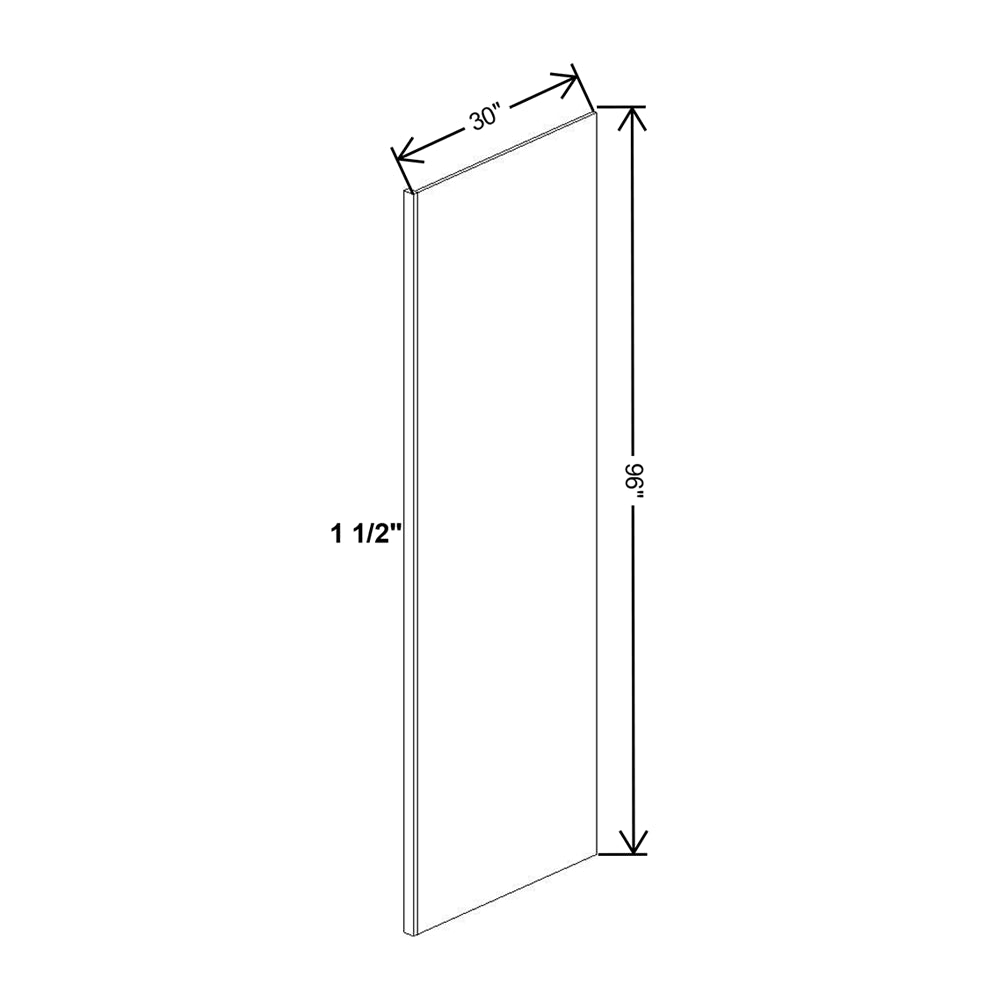 Wolf Classic Dartmouth White Paint Finished Refrig Panel - 30"W X 96"H X 1 1/2"D Vinyl