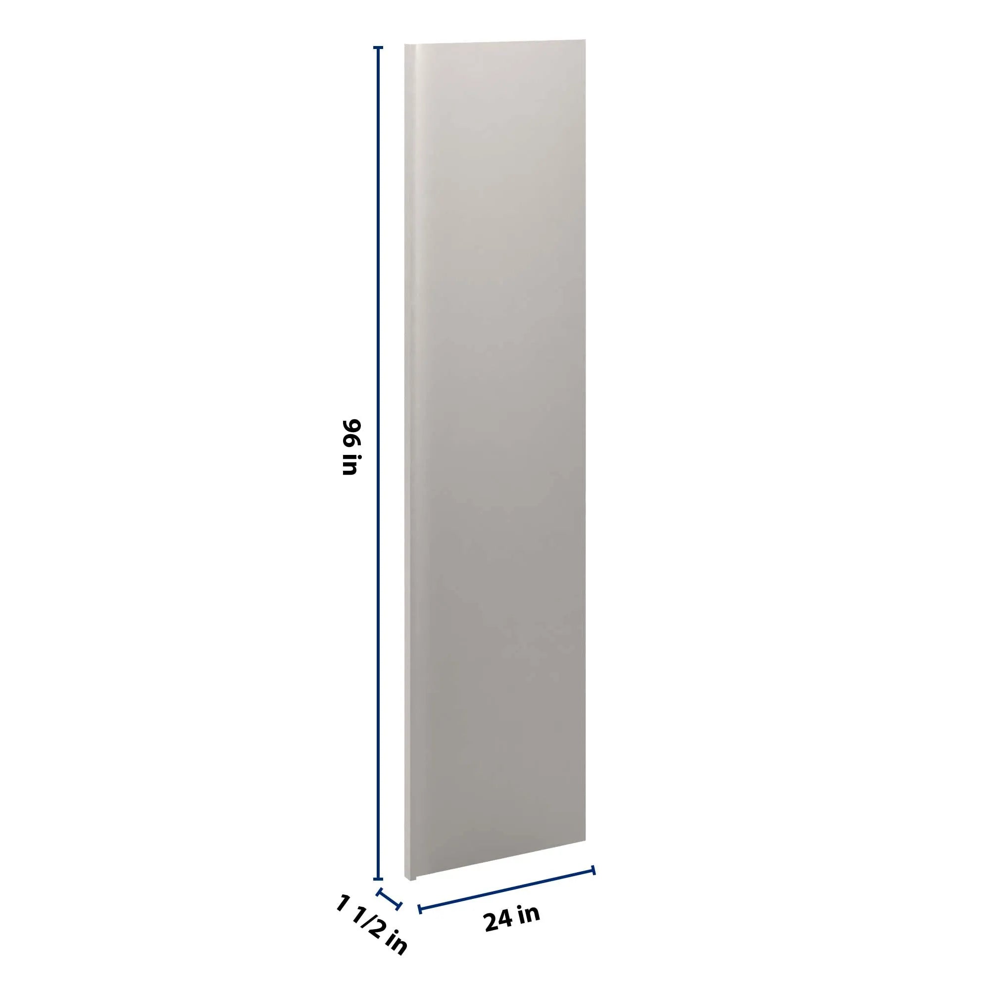 cnc luxor 5 piece misty grey 1 1 2 w x 96 h x 24 d refrigerator end panel