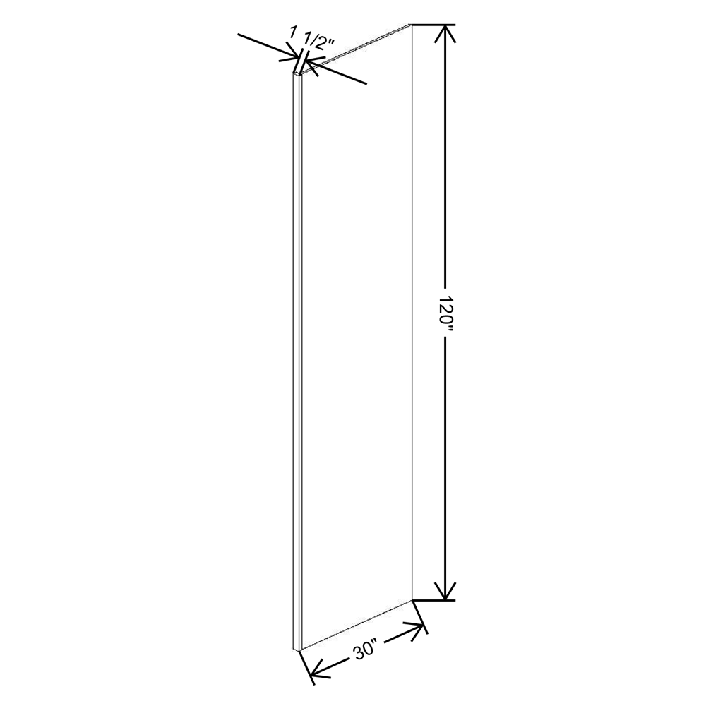 Fabuwood Allure Imperio Nickel 1 1/2"W - 30"D X 120"H Refrigerator End Panel 