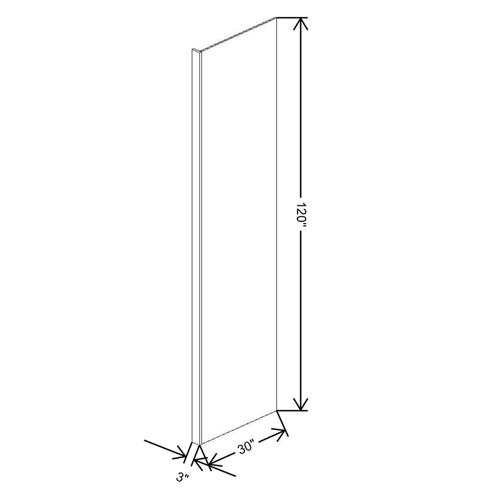 Fabuwood Allure Fusion Timber 3" W X 120" H X 30" D Refrigerator End Panel