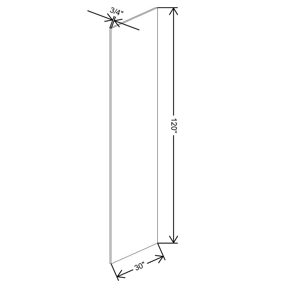 Fabuwood Allure Imperio Nickel 3/4"W - 30"D X 120"H Refrigerator End Panel 