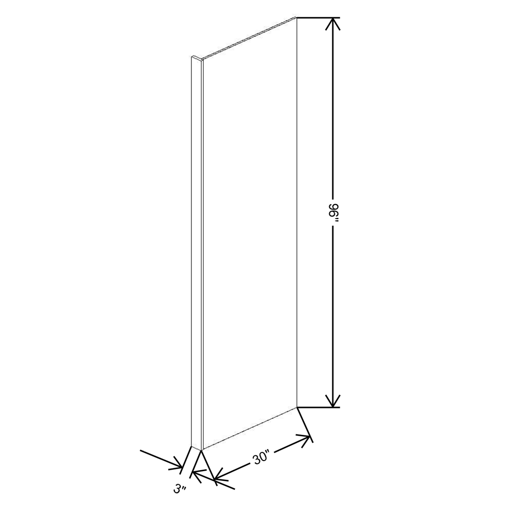 Fabuwood Allure Fusion Oyster  3"W X 30"D X 96"H Refrigerator End Panel 