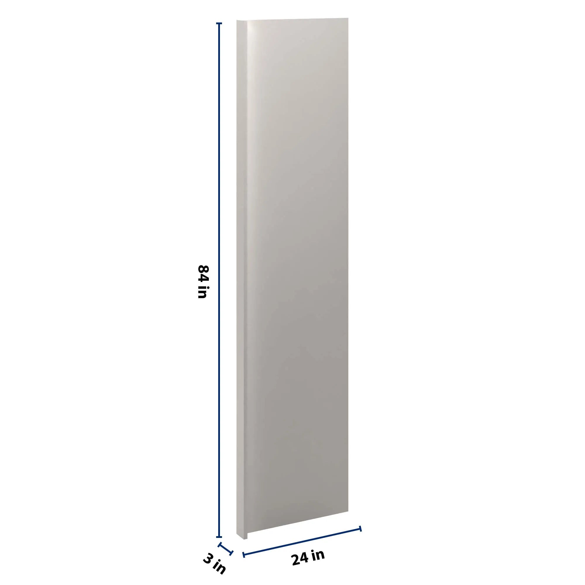 cnc luxor 5 piece misty grey 3 w x 96 h x 24 d refrigerator end panel