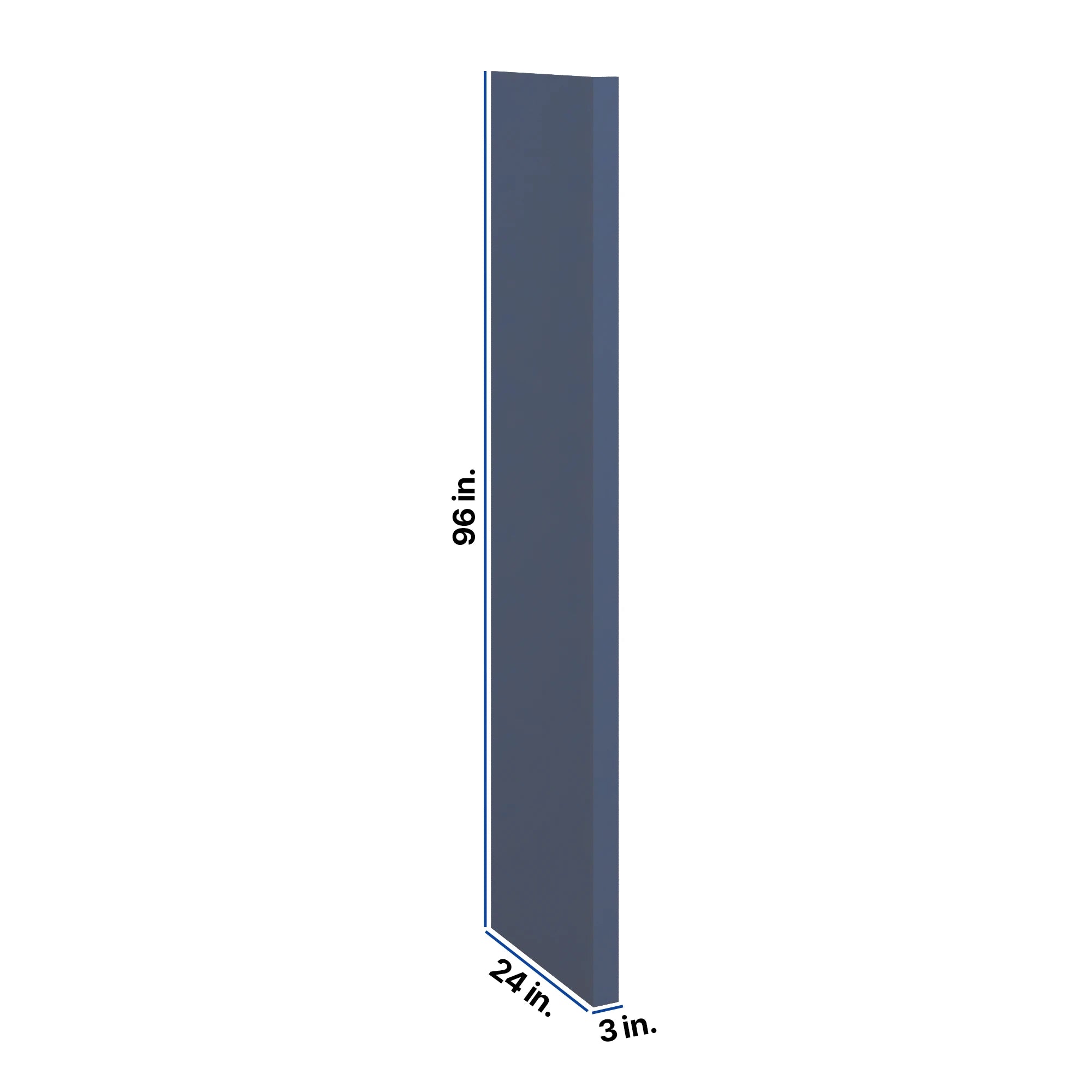 Modernform Cabinet Signature Blue 3" W X 96" H X 24" D Refrigerator End Panel