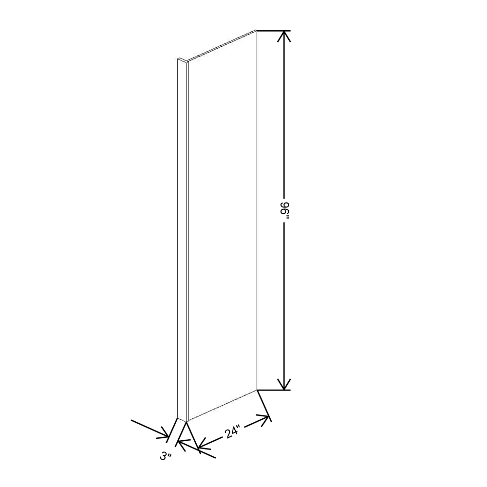 Fabuwood Value Premium Hallmark Frost 3"W X 24"D X 96"H Refrigerator End Panel