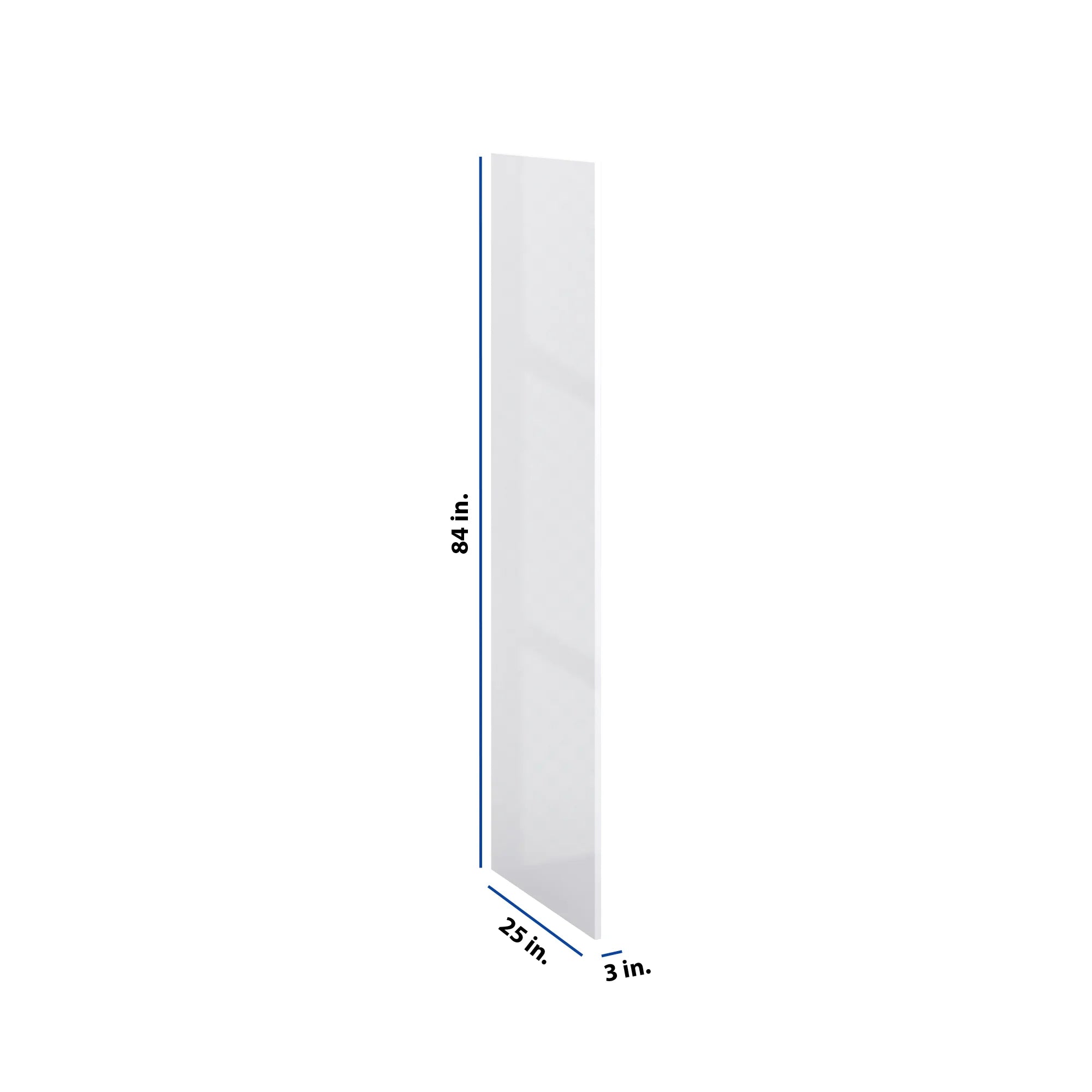 Modernform Cabinet Gloss White 3/4" W X 84" H X 25" D Refrigerator End Panel