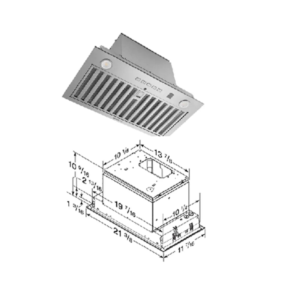 Fabuwood Allure Echo Izel Blue 600 CFM Stainless Ventilator