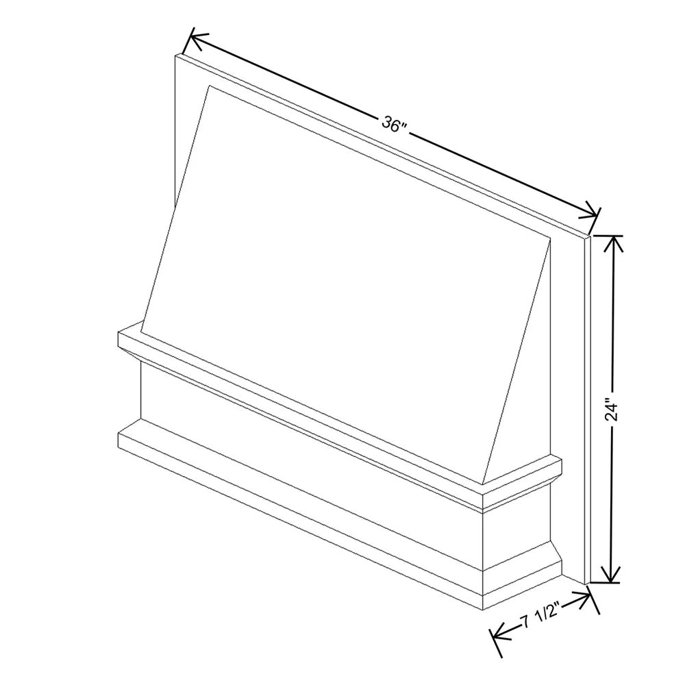 J&K Creme Glazed A7 Range Wood Hood 36" W x 24" H