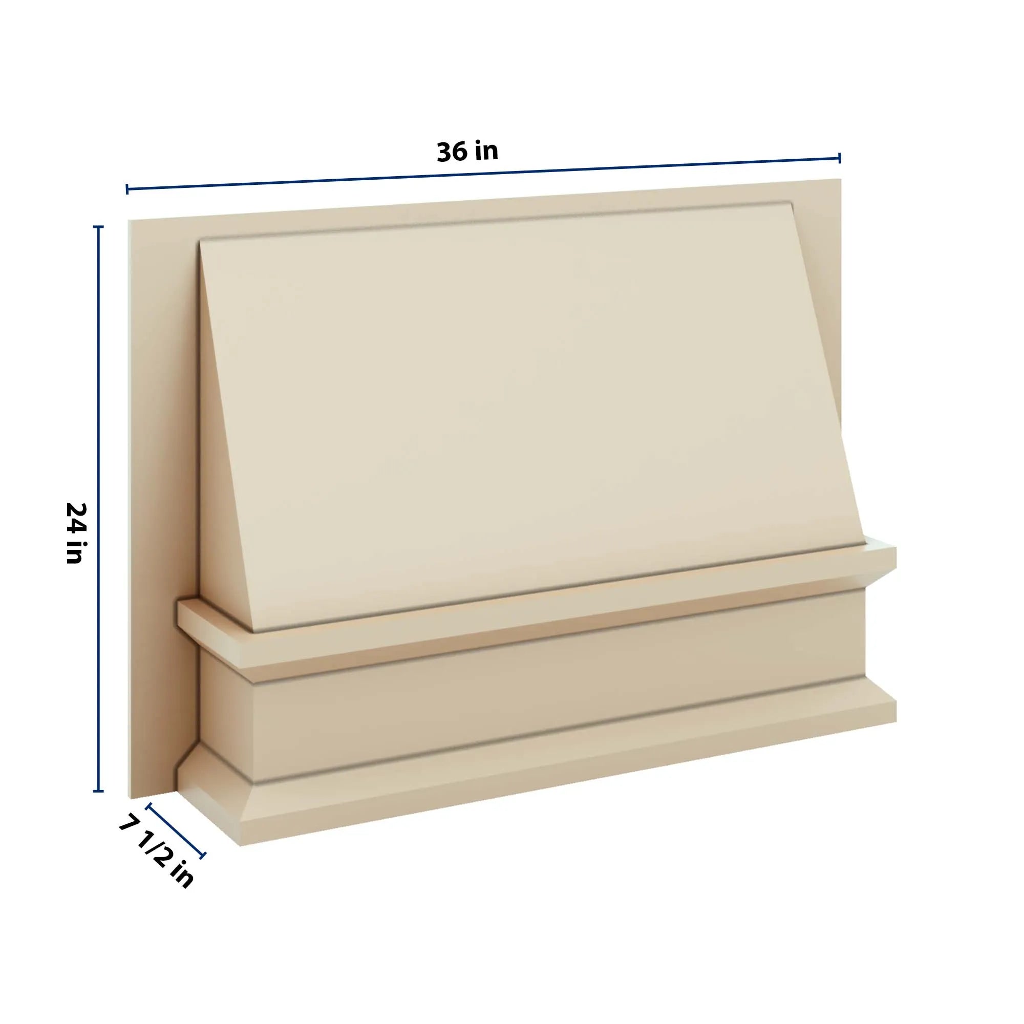 J&K Creme Glazed A7 Range Wood Hood 36" W x 24" H