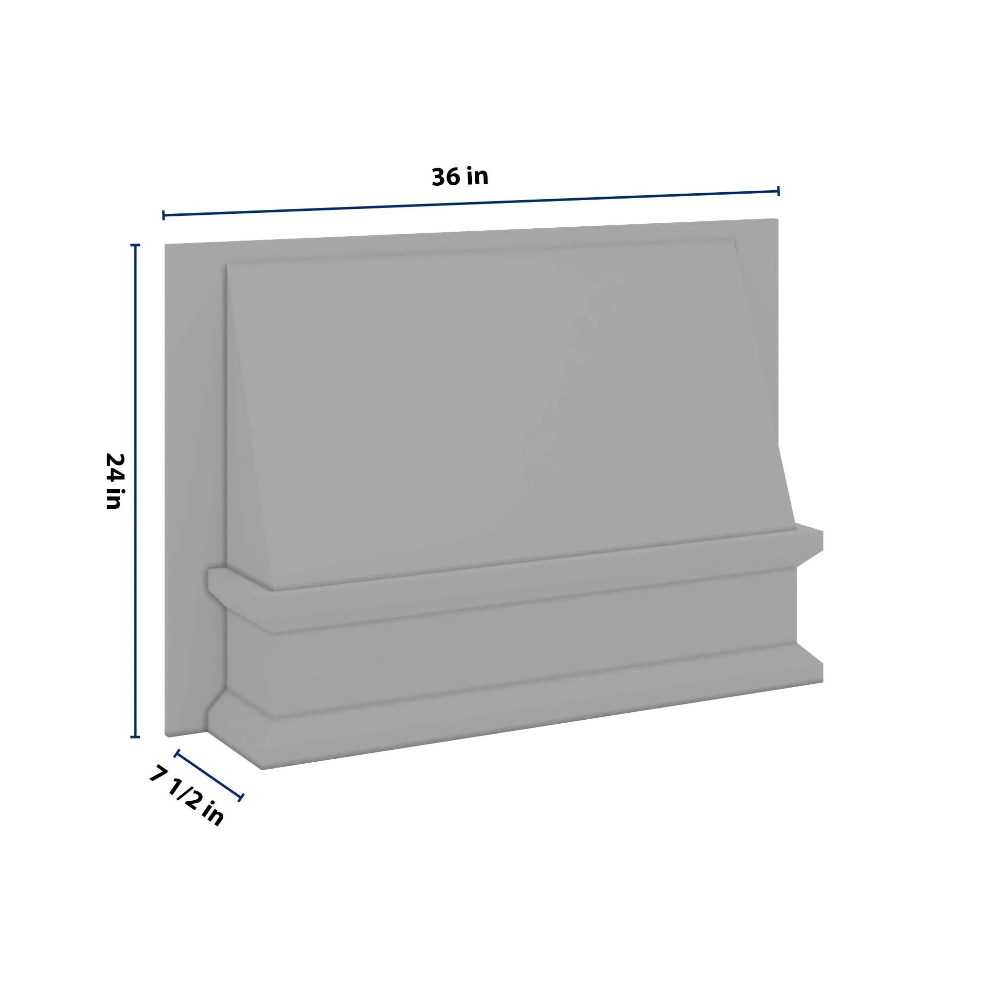 J&K Castle Grey S5 Range Wood Hood 36" W x 24" H