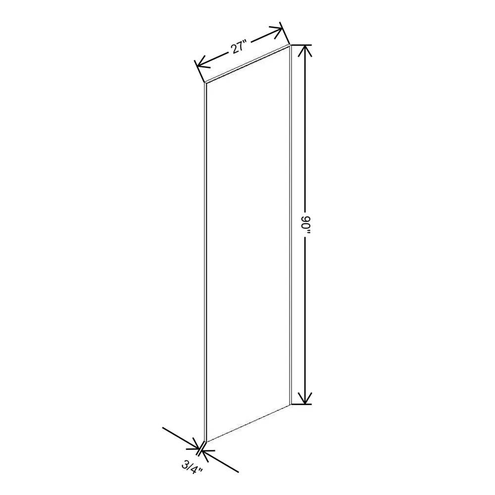 J&K Creme Glazed A7 Refrigerator Panel 3/4" W x 90" H x 27" D