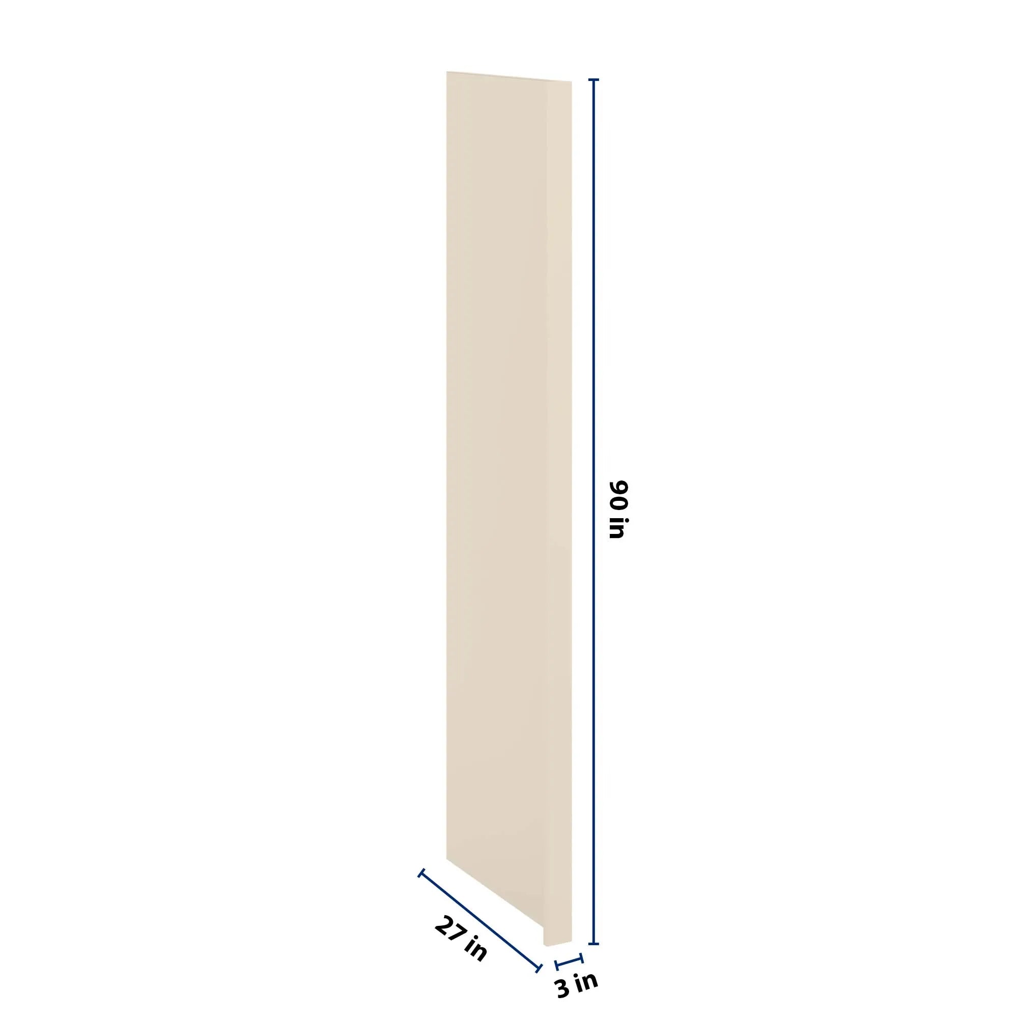 J&K Pearl Glazed H9 Refrigerator Panel w/Return Filler 3" W x 90" H x 27" D