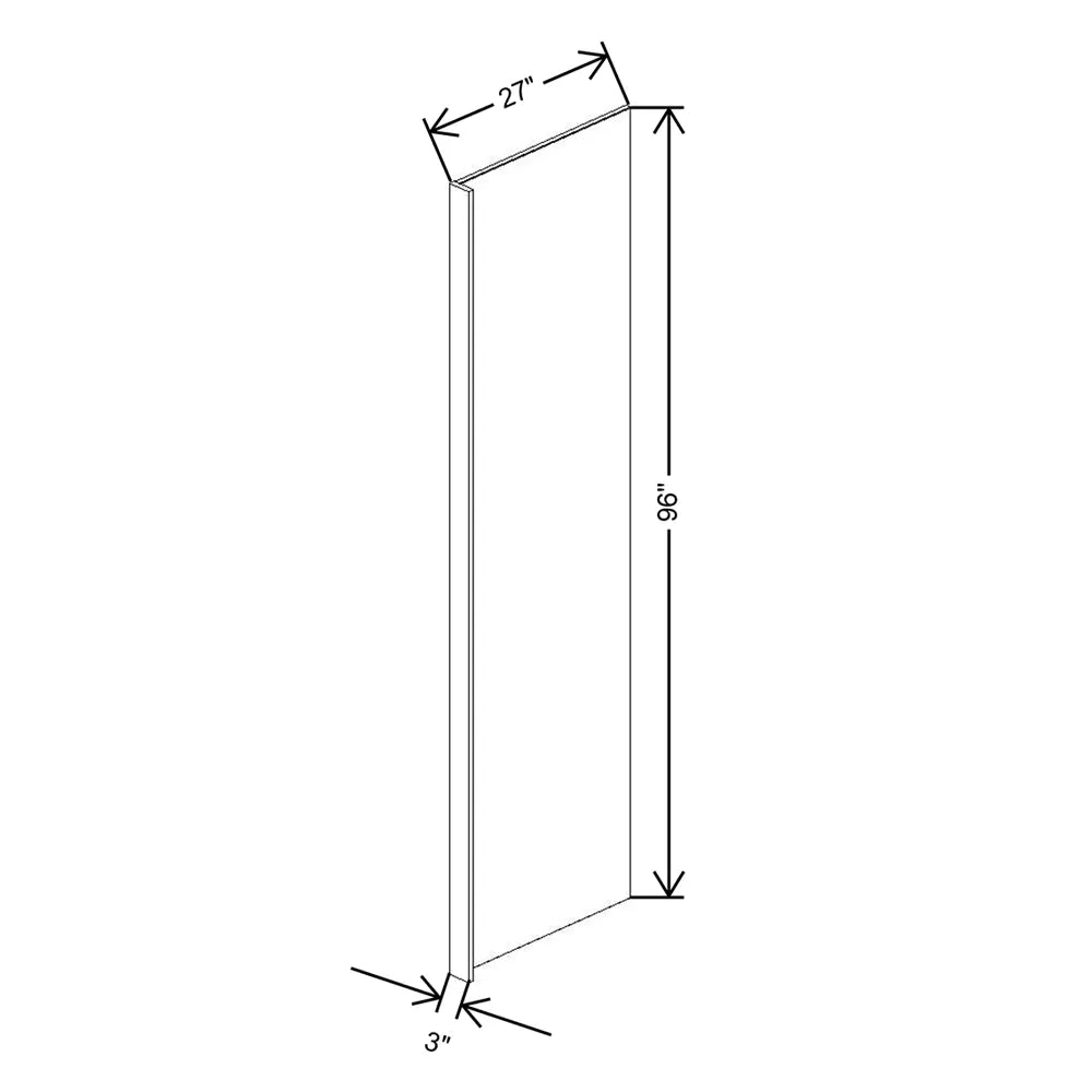 J&K Java Coffee S1 Refrigerator Panel w/Return Filler 3" W x 96" H x 27" D